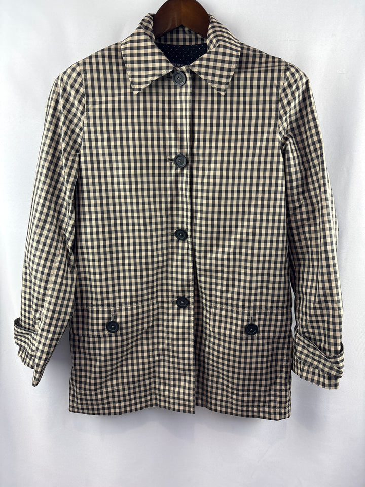 Women’s Jones New York Small Beige &amp; Black Gingham Jacket