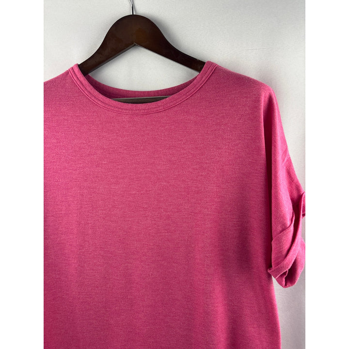 Women’s Large Muted Hot Pink Short Sleeve Shirt