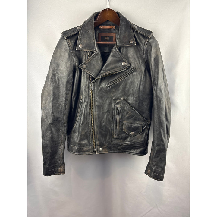 Women’s Frye Small Black Distressed Leather Motor Jacket