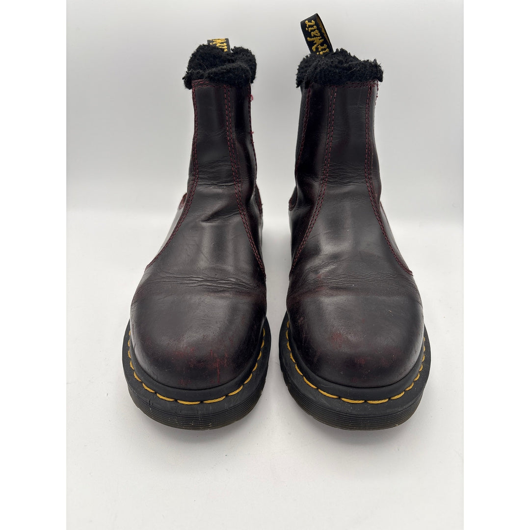Women’s Dr. Martens Size 7.5 Dark Cherry Chelsea Boots w/ Fur Lining