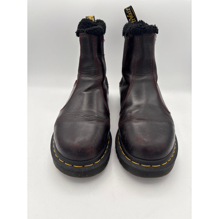 Women’s Dr. Martens Size 7.5 Dark Cherry Chelsea Boots w/ Fur Lining