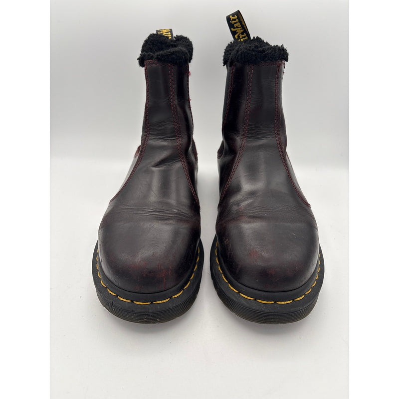 Women’s Dr. Martens Size 7.5 Dark Cherry Chelsea Boots w/ Fur Lining
