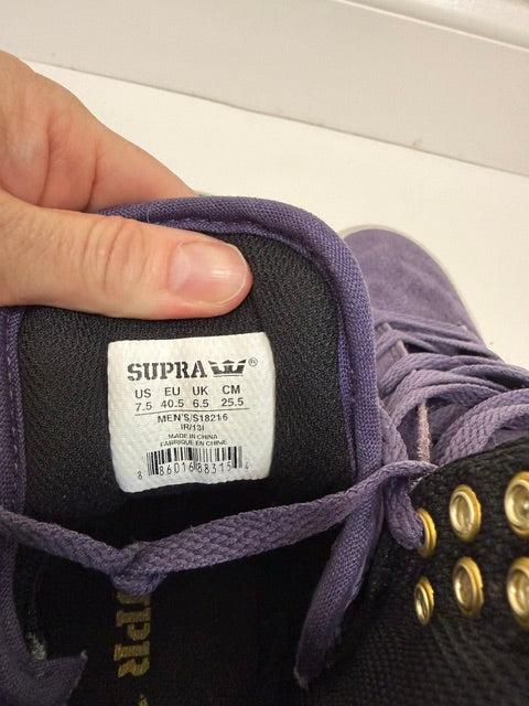 Supra Muska Purple Suede High Top Sneakers Mens Sz7.5