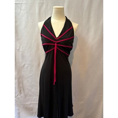 Cache Black & Pink Halter Dress Size 4