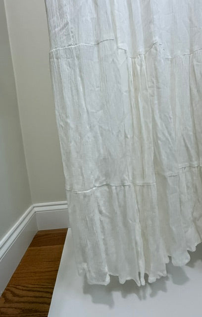 Sonoma White Eyelet Tiered Maxi Dress Tassels NWT Sz0X /(12-14)