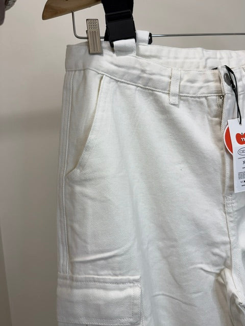 Cider Wide Leg Cargo Pants Removable Suspenders Beige NWT XL