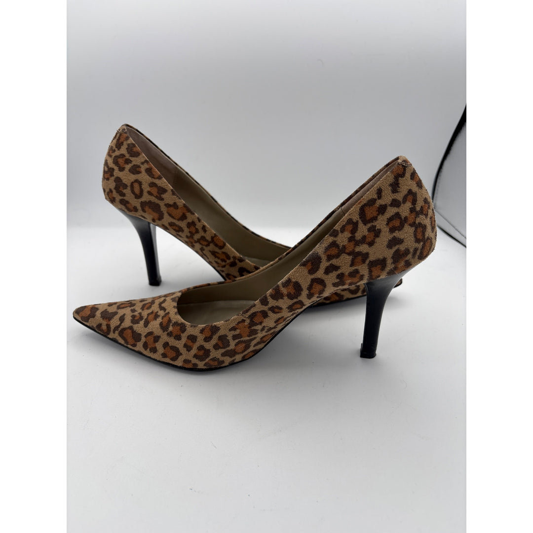 Women’s Nine West Size 8 1/2 Brown Leopard Print Pumps