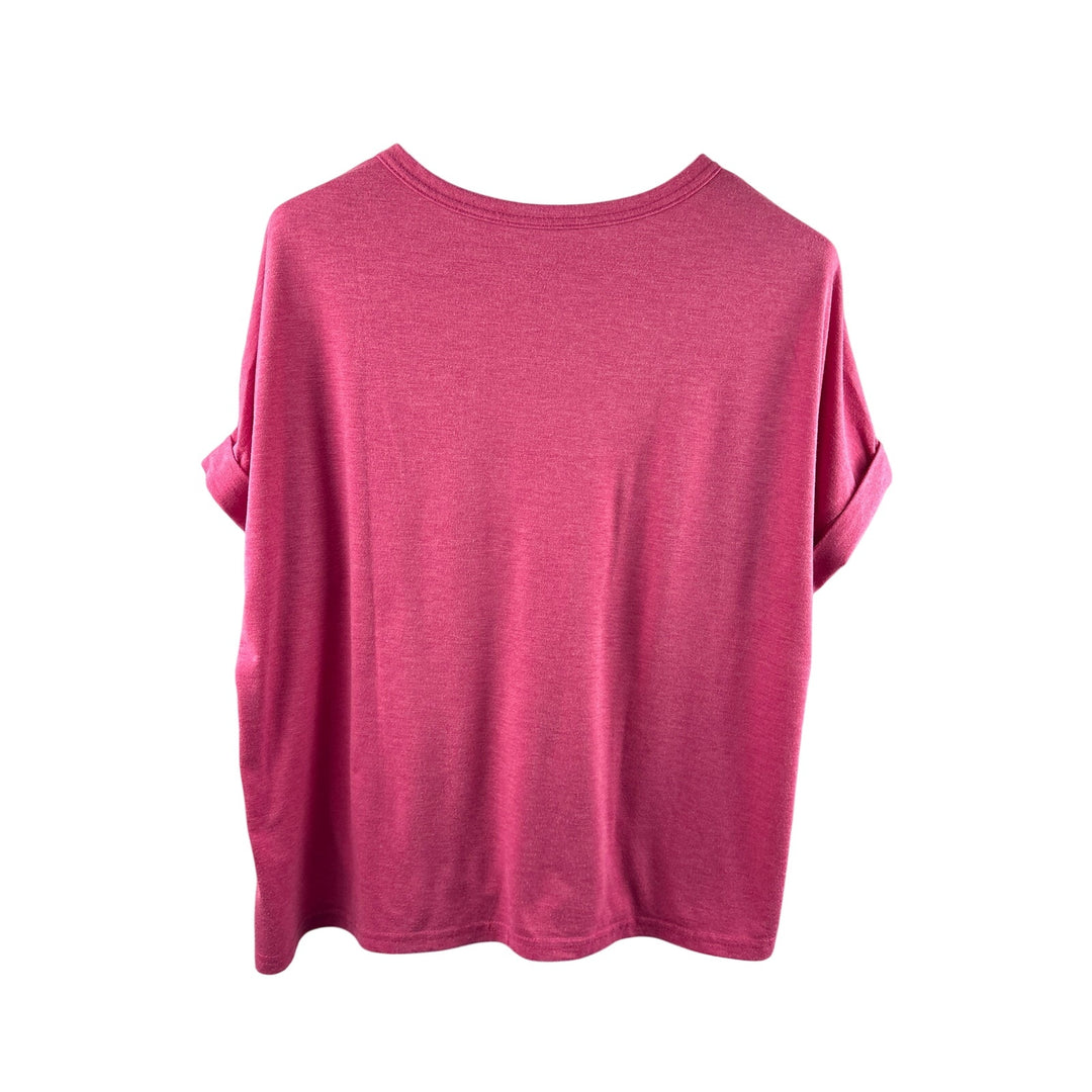 Women’s Large Muted Hot Pink Short Sleeve Shirt