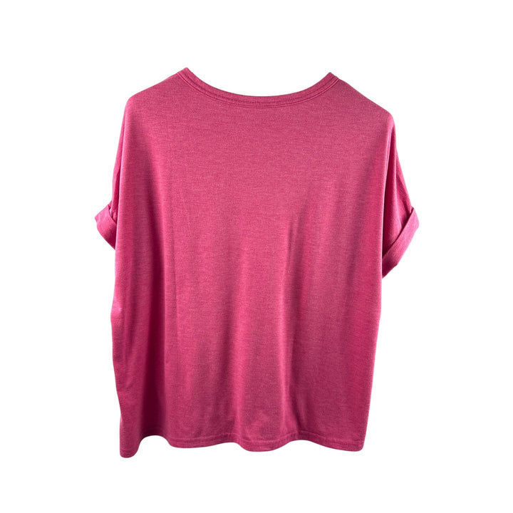 Women’s Large Muted Hot Pink Short Sleeve Shirt