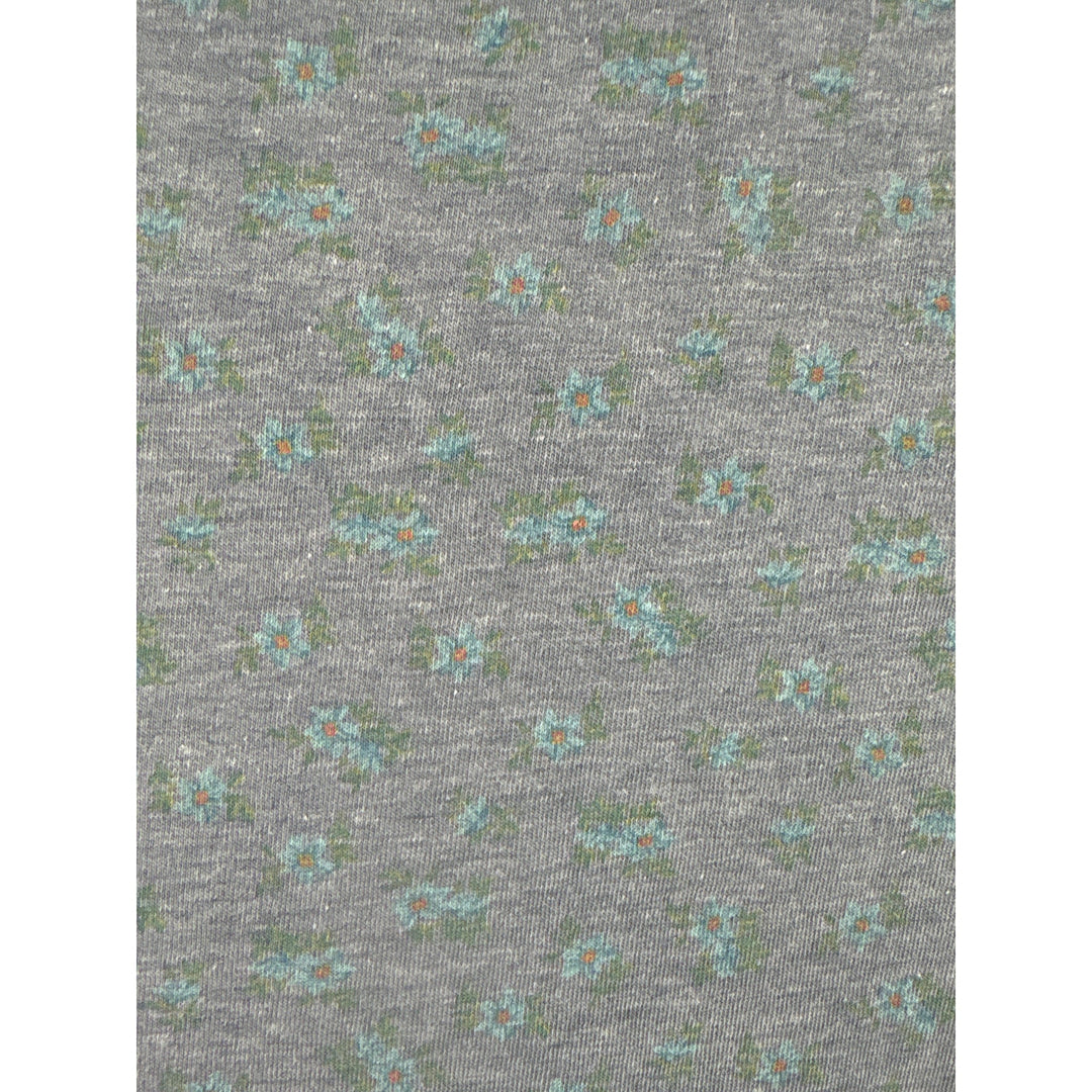 Women’s Lucky Brand Medium Light Grey T-Shirt w/ Teal Flowers