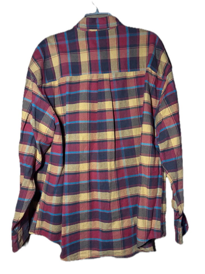 Mens XL Field Gear Plaid Flannel Button Down Cotton Work Shirt