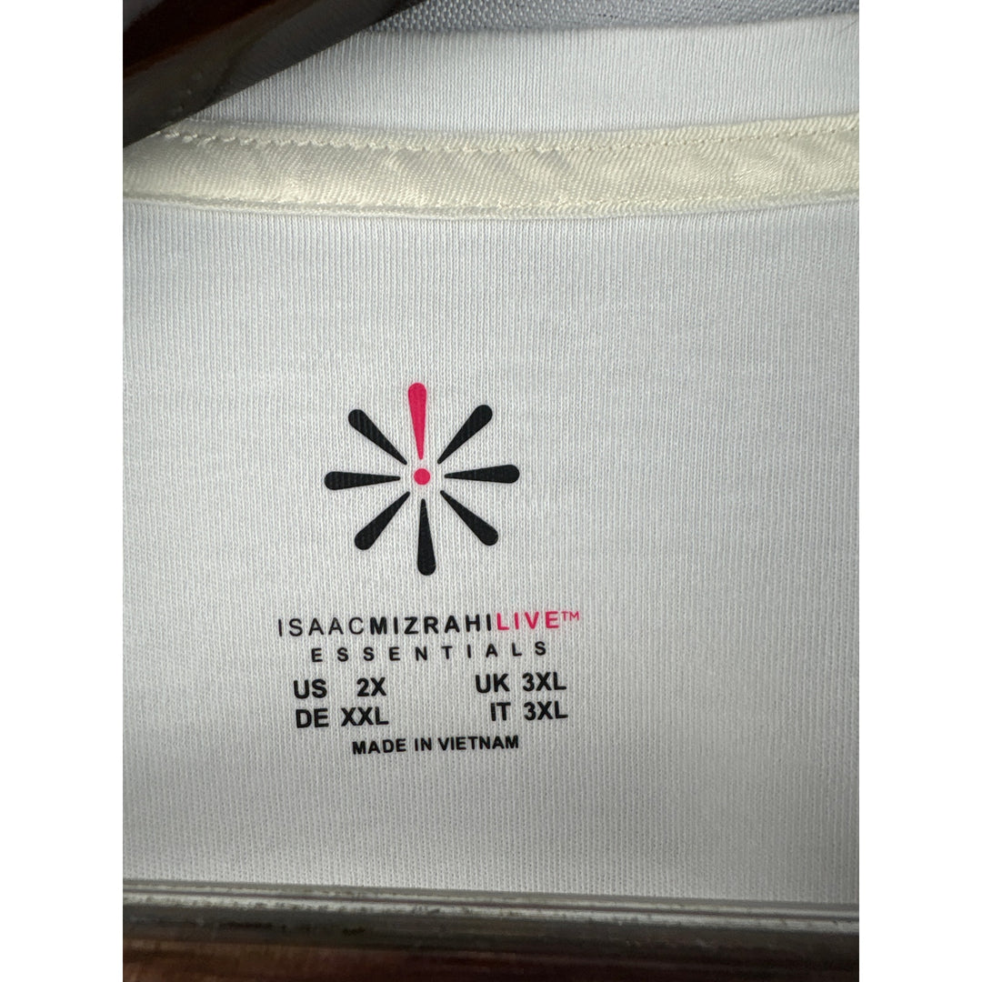 Women’s Isaac Mizrahi Live! Size 2X White Long Sleeve Shirt