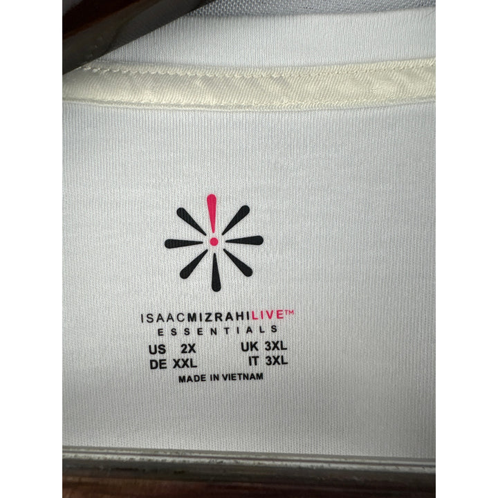 Women’s Isaac Mizrahi Live! Size 2X White Long Sleeve Shirt