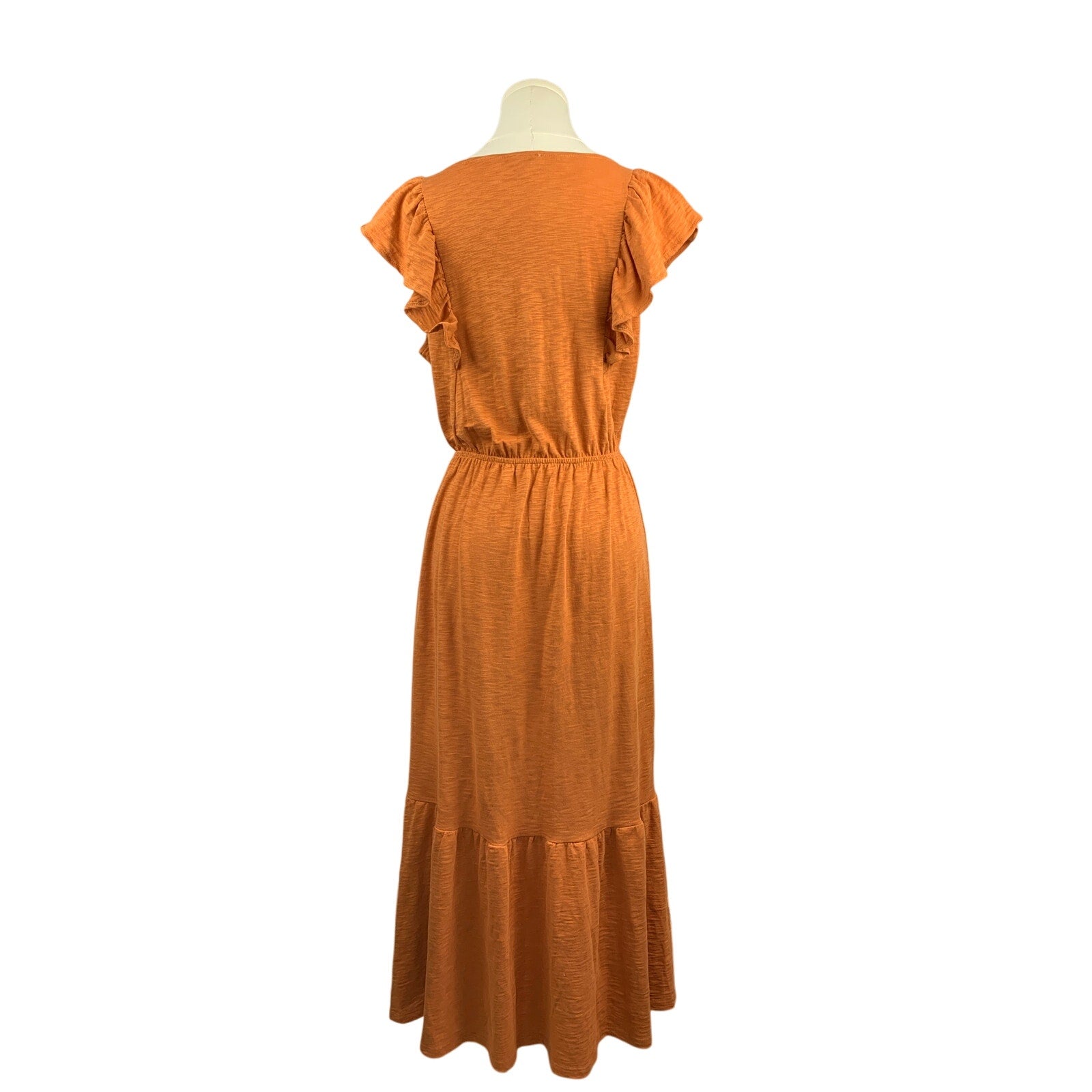 Women's J.Crew Orange Long Summer Dress , 100% Cotton - Size S