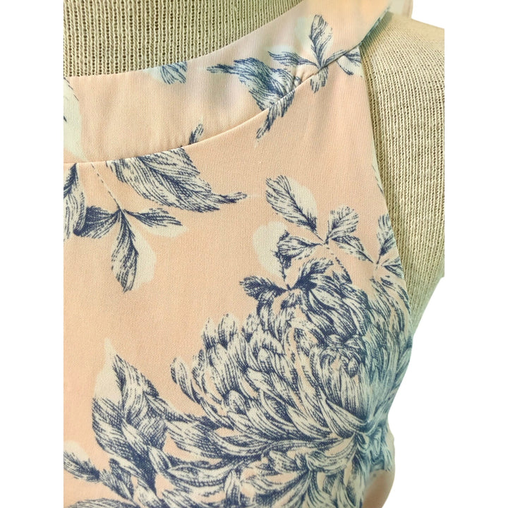 Le Lis Soft Pink with Blue and White Floral Pattern Summer Dress