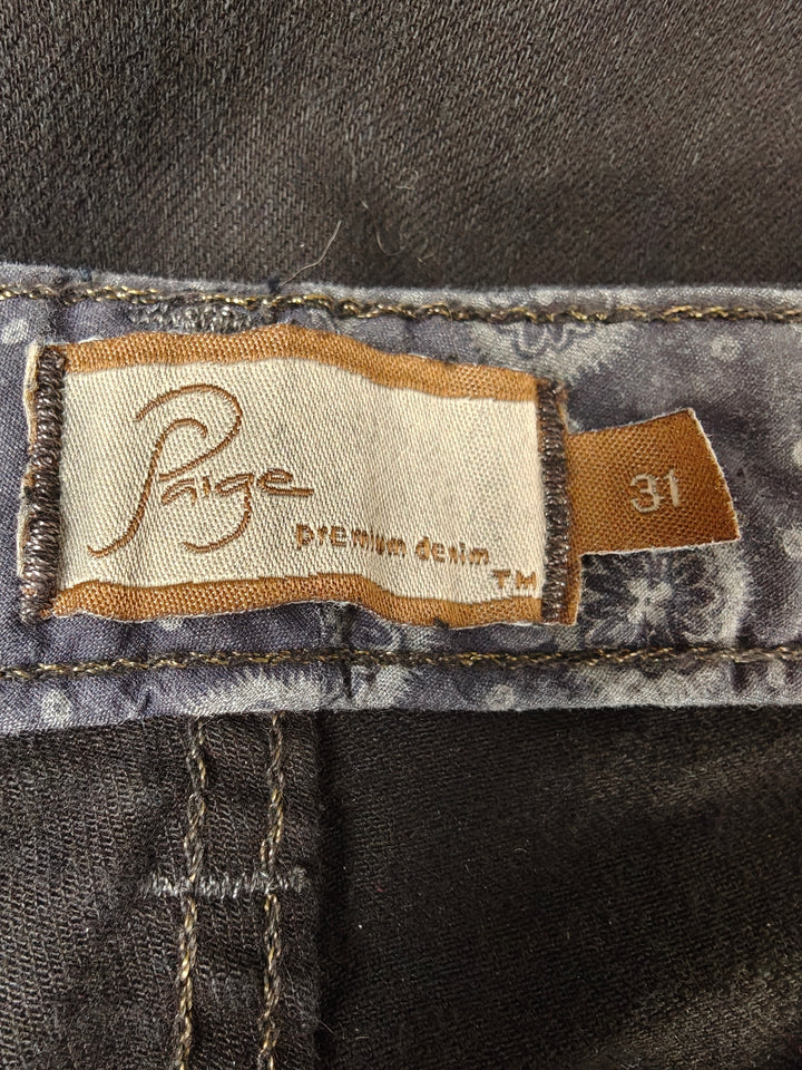 Womens Paige Premium Denim Wide Leg Jeans Black Size 31