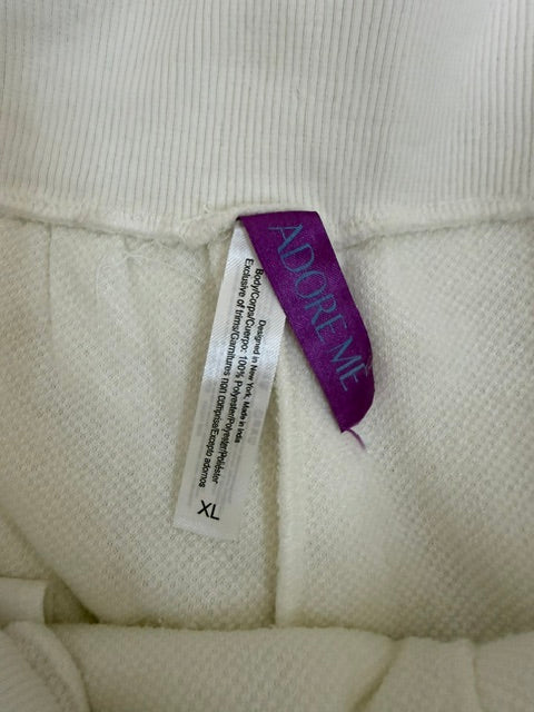 Adore Me Ultra Soft Plush Cream Hoodie and Jogger Lounge Set XL