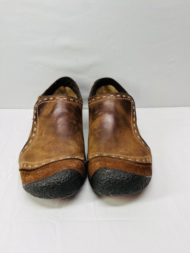 KEEN Kasie Leather Slip On Clogs Women's Casual Comfort Work Shoes