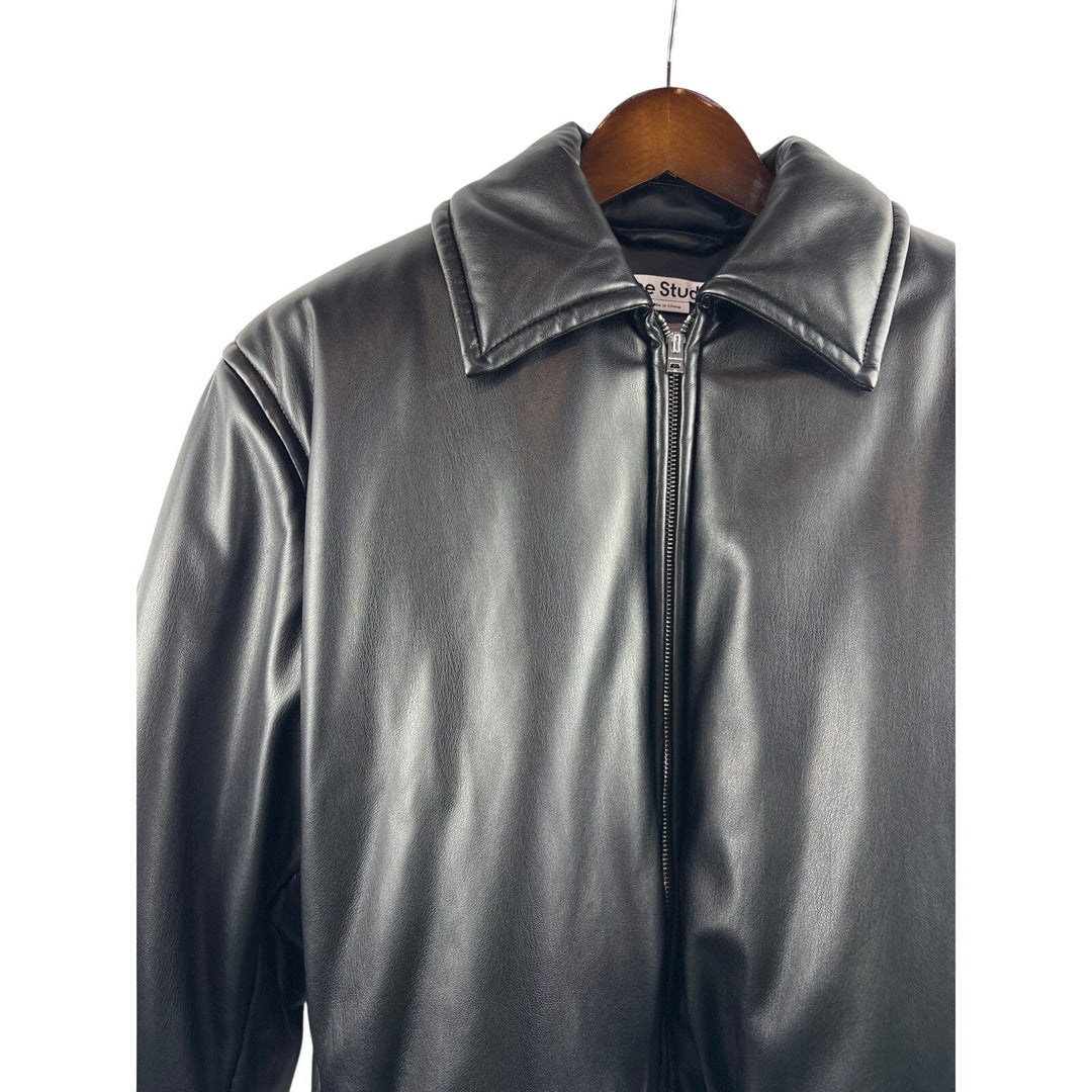 Women’s Acne Studios Medium Black Leather Bomber Jacket
