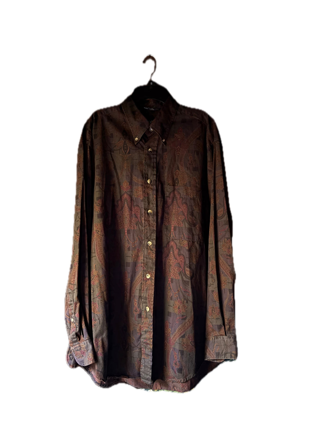 Nautica Paisley Button Down Shirt Men’s Large | 90s Retro Dark Academia Boho