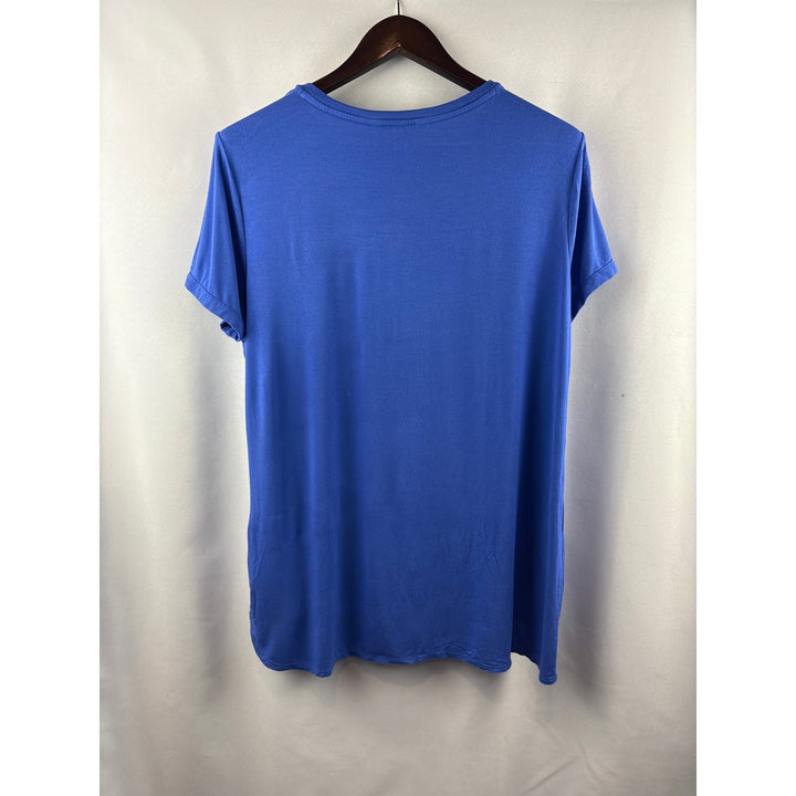 Women’s Ellen Tracy Large Cornflower Blue Short Sleeve Shirt