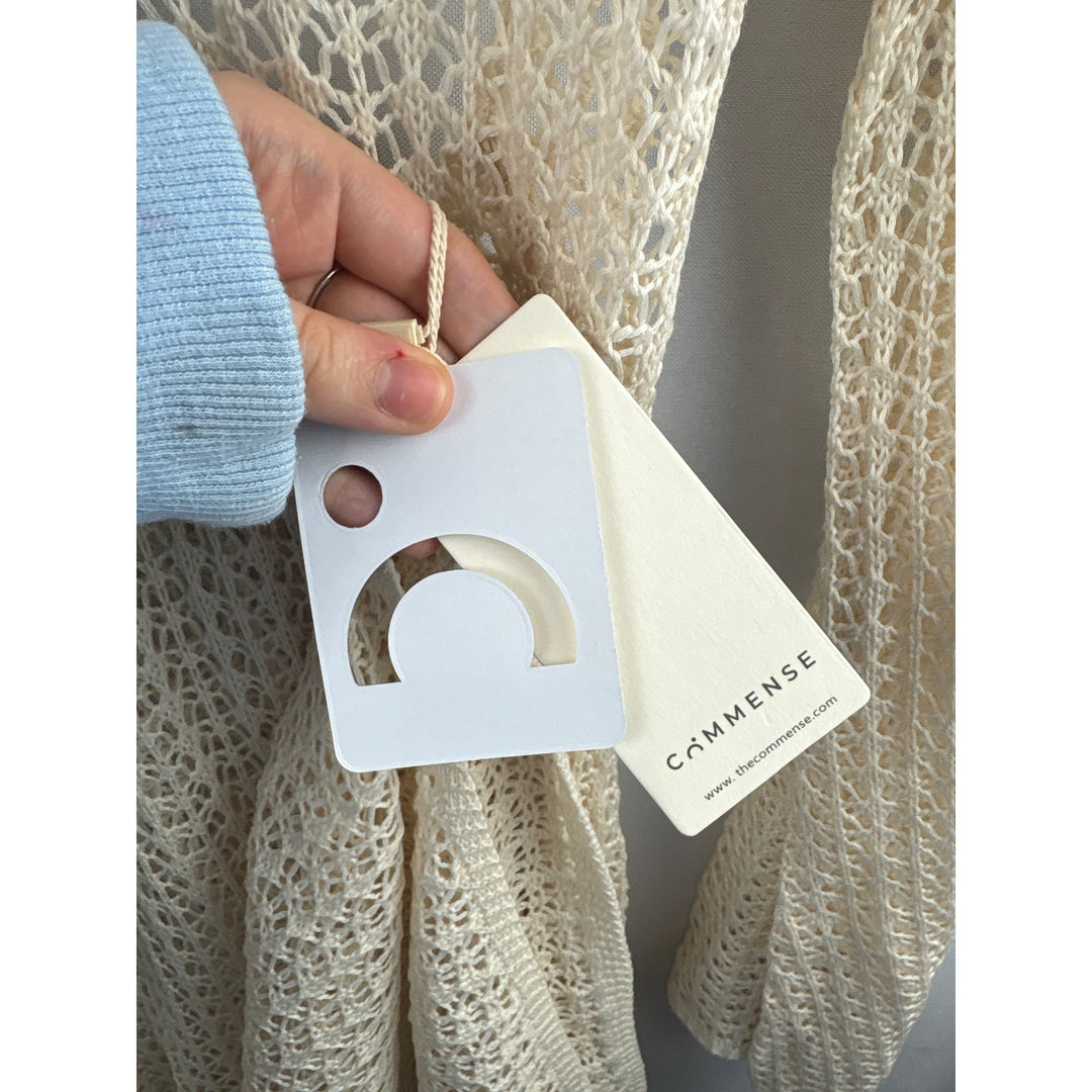 Women’s Commense Medium Knit Cream Long Sleeve Maxi Coverup Dress