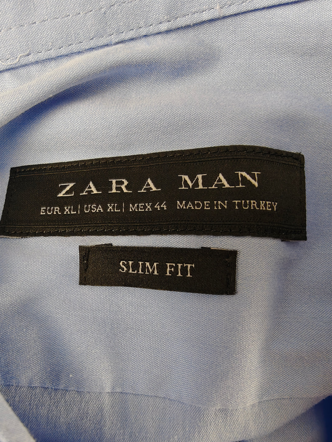 Men’s Zara Man Slim Fit Dress Shirt Blue XL French Cuff