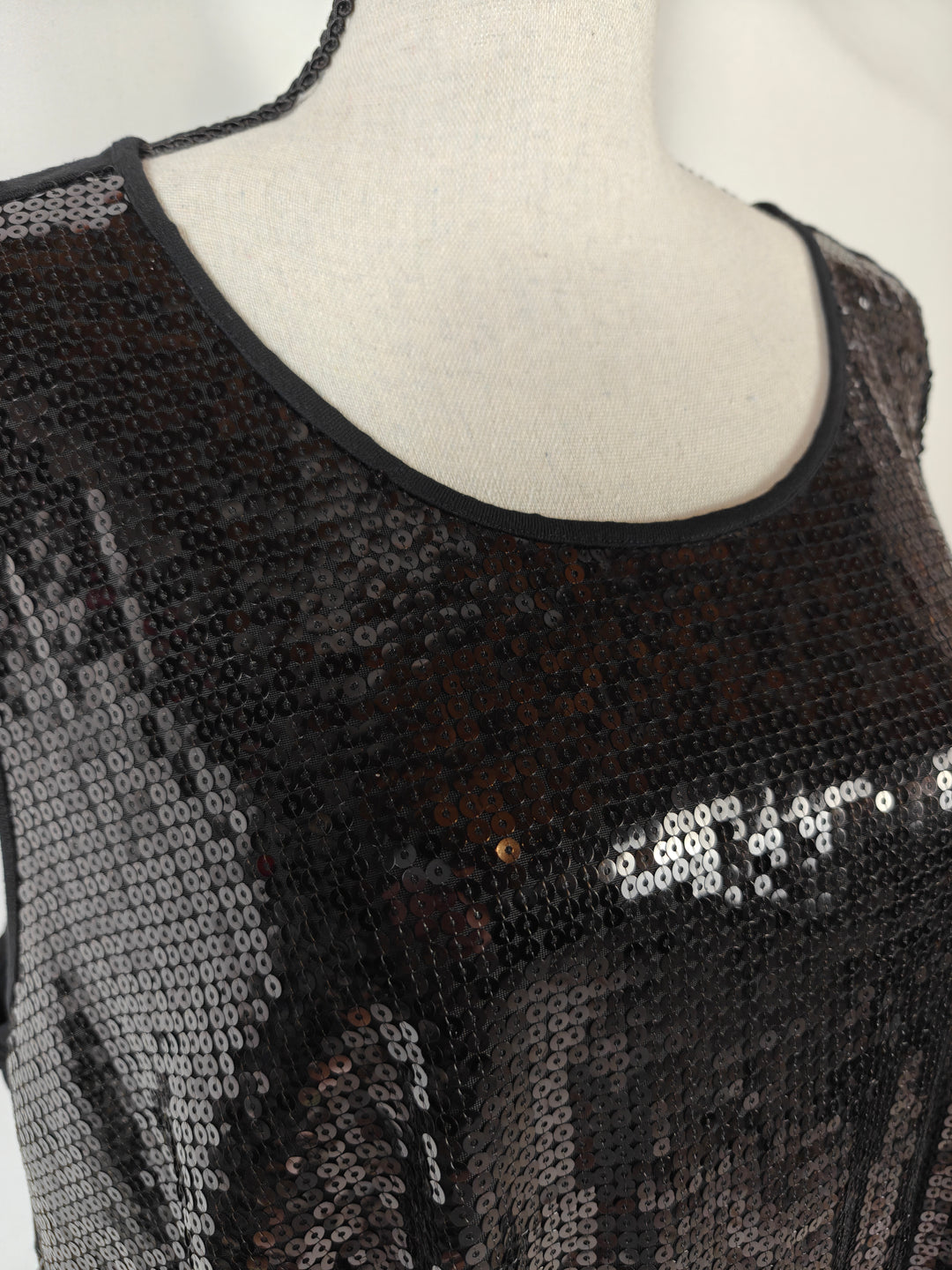 Womens Vince Camuto Sequin Tunic Black Size 2X Sleeveless Top NWT