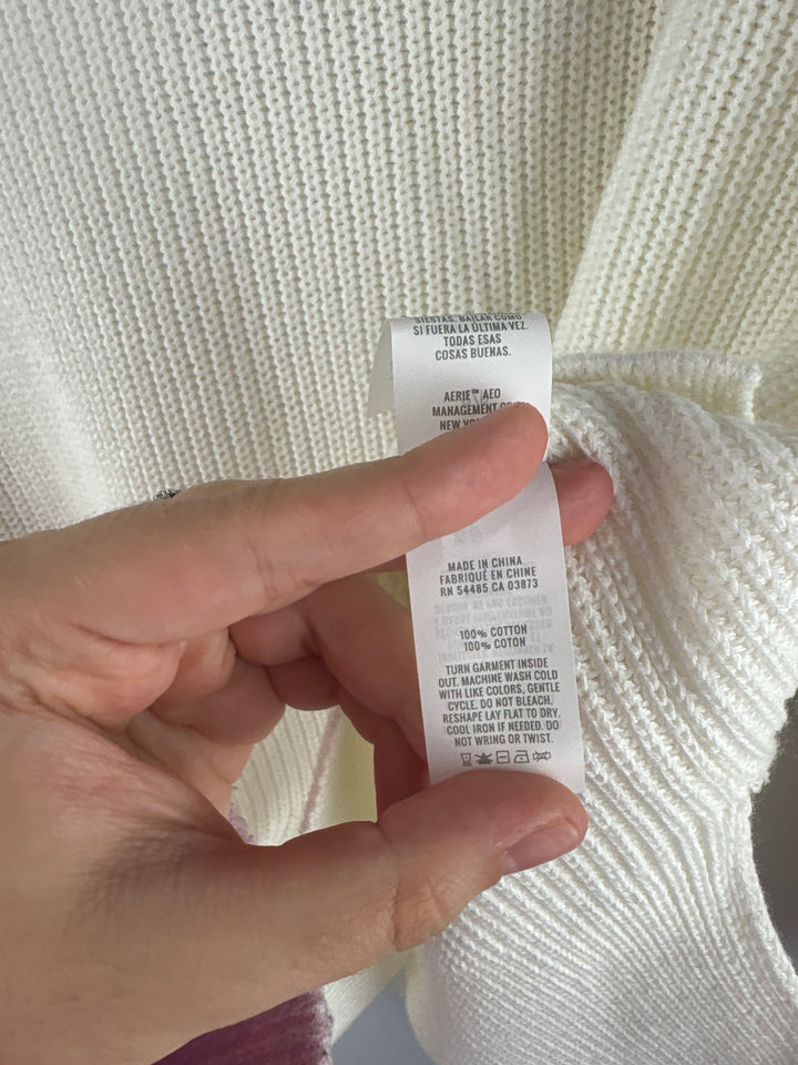 Women’s Aerie Small Cream Crewneck Sweater