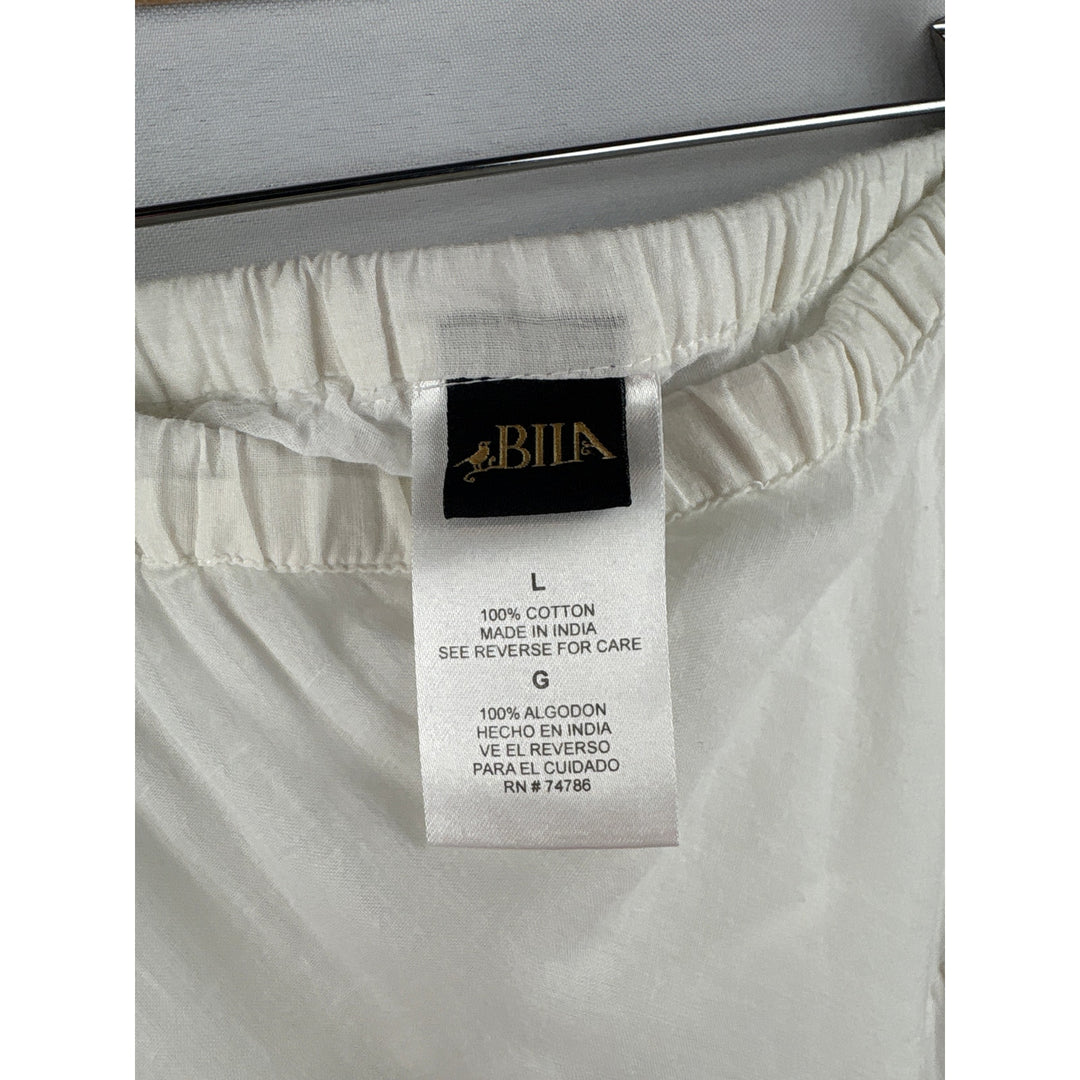 Women’s Bila Large White Maxi Skirt w/ Multicolor Florals