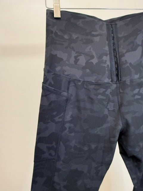 Black Camo Corset Waist Leggings XL