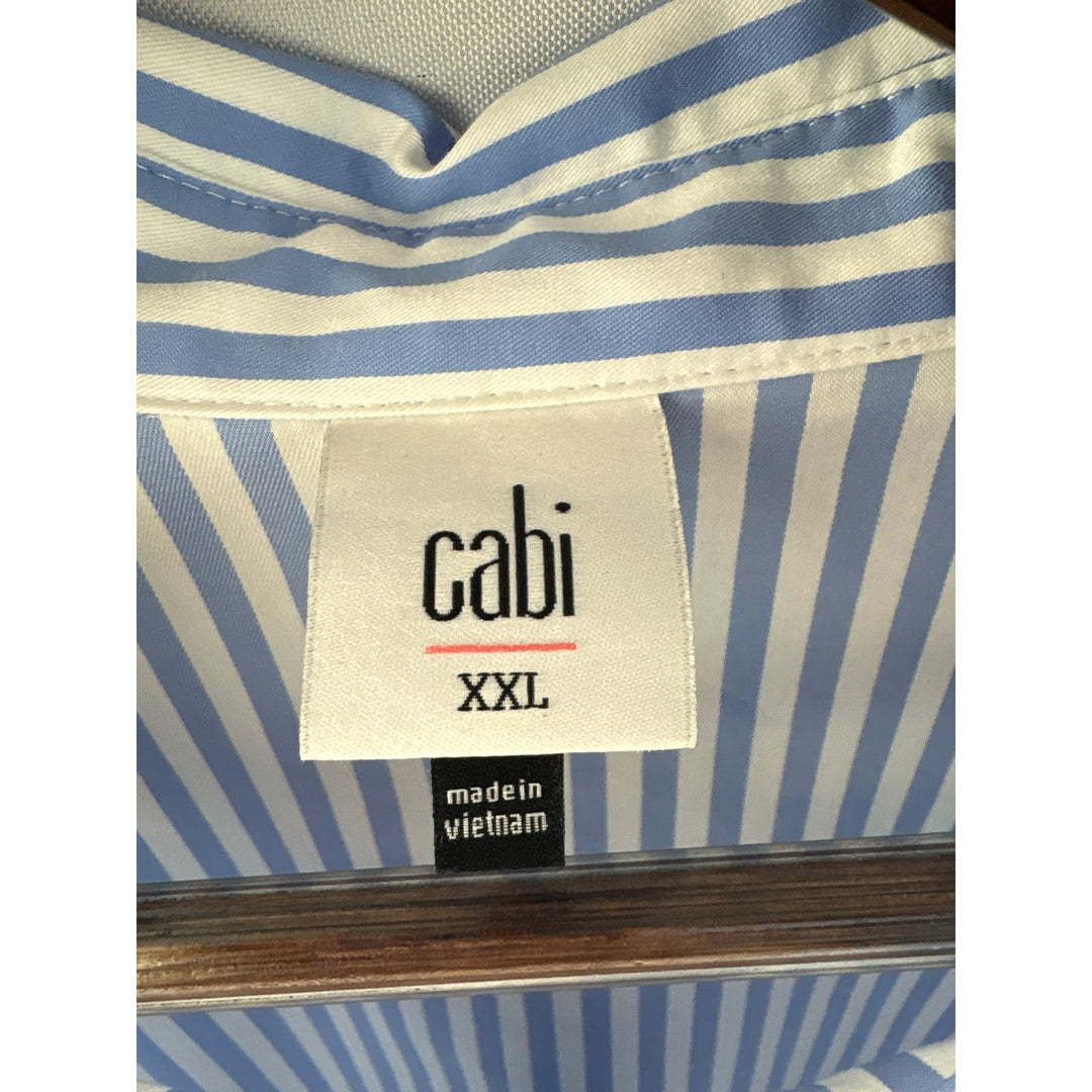 Women’s Cabi XXL Blue & White Striped Oversized Button Up Shirt