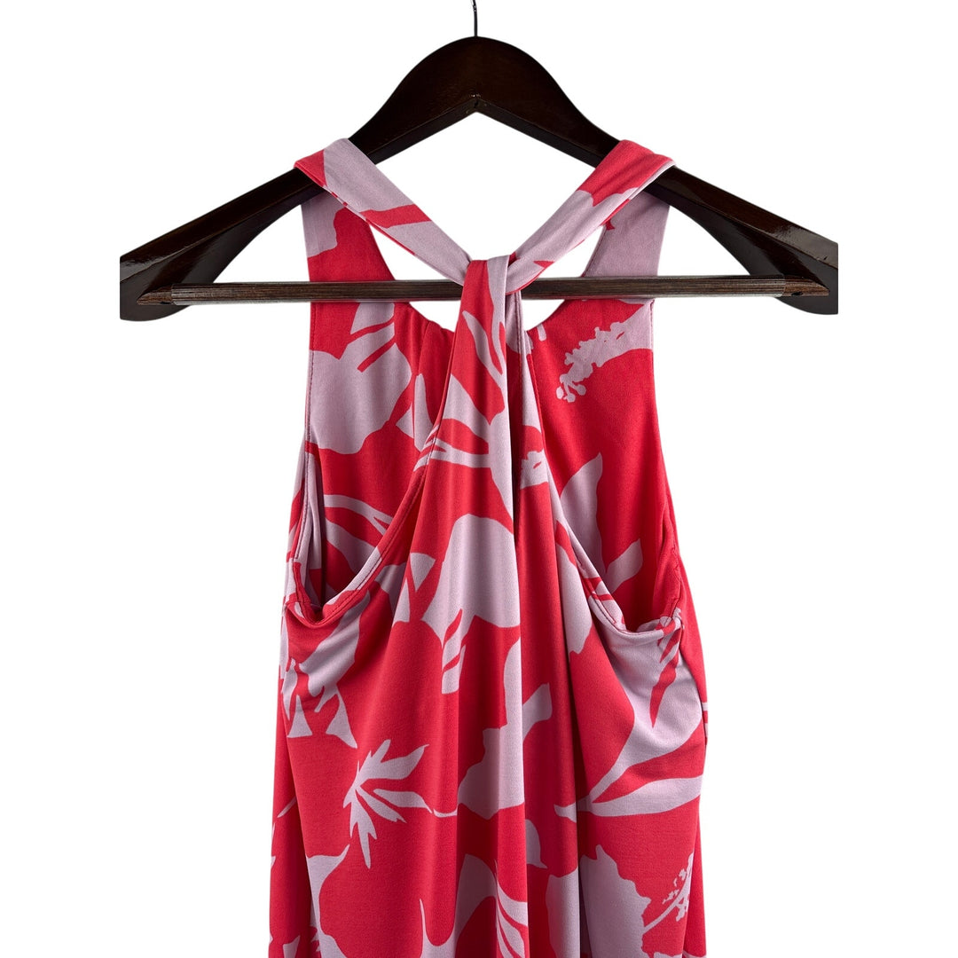Women’s Tori Richard Small Pinky Orange & Lilac Flower Patterned Halter Dress