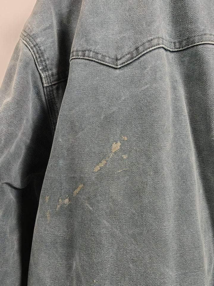 Vintage Carhartt Heavyweight Duck Canvas Work Jacket Faded Blue Gray