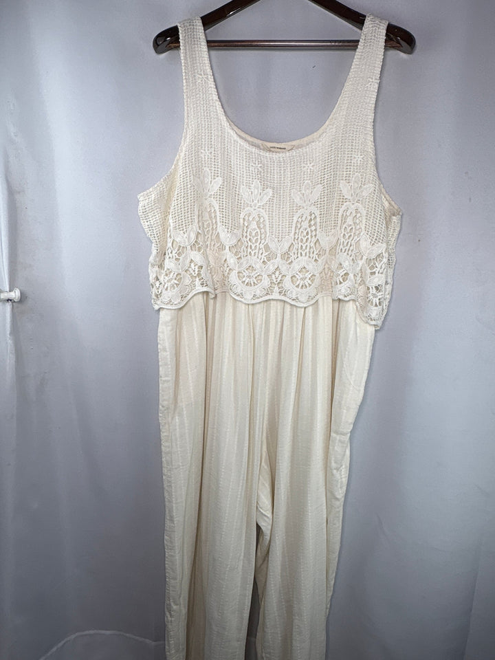 Women’s Lucky Brand XL Cream Lacy Jumpsuit