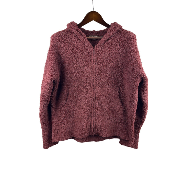 Women’s Barefoot Dreams Large Brick Red Zip Up Plush Cardigan