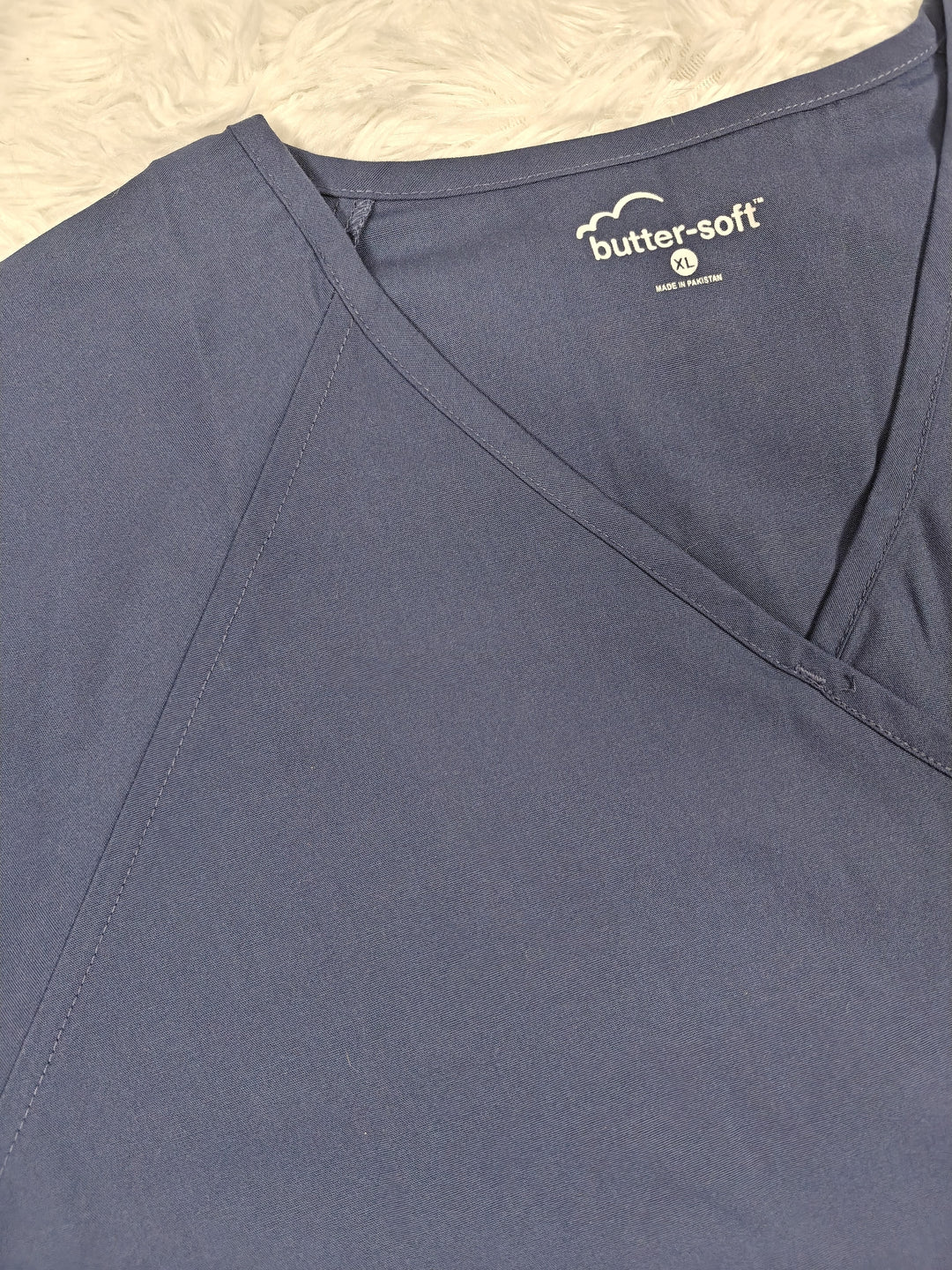 Womens Butter-Soft Scrub Top Navy Blue Size XL NWT