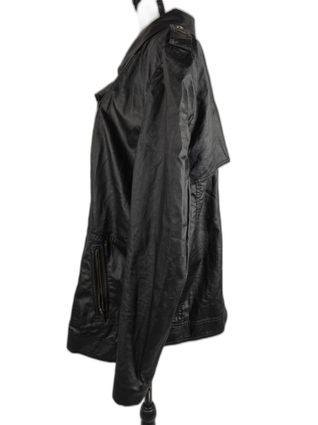 Banana Republic Womens Coated Linen Moto Jacket Black
