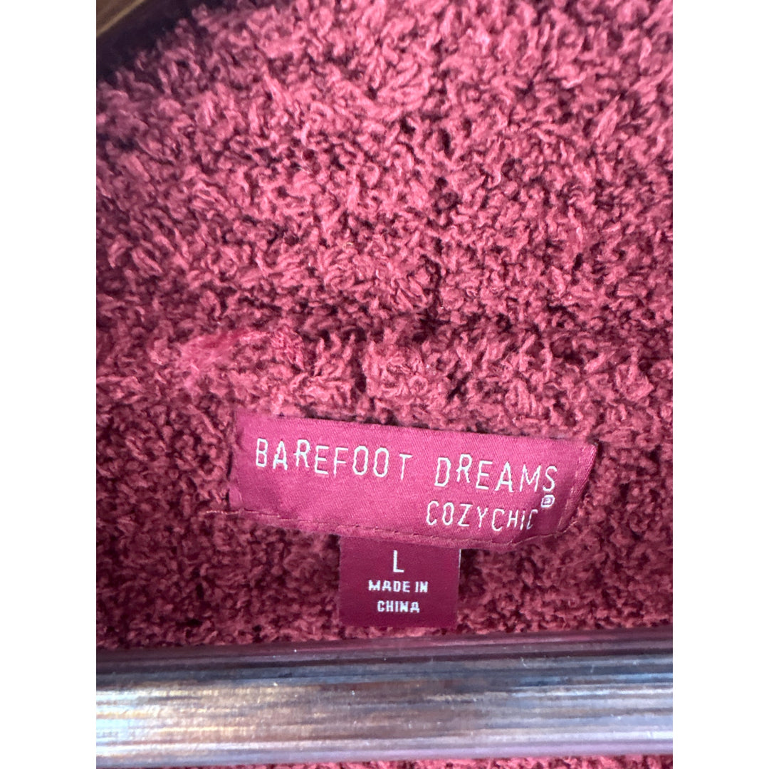 Women’s Barefoot Dreams Large Dark Maroon Plush Cardigan