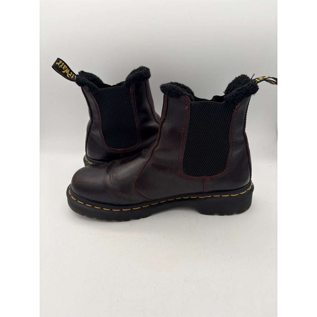 Women’s Dr. Martens Size 7.5 Dark Cherry Chelsea Boots w/ Fur Lining