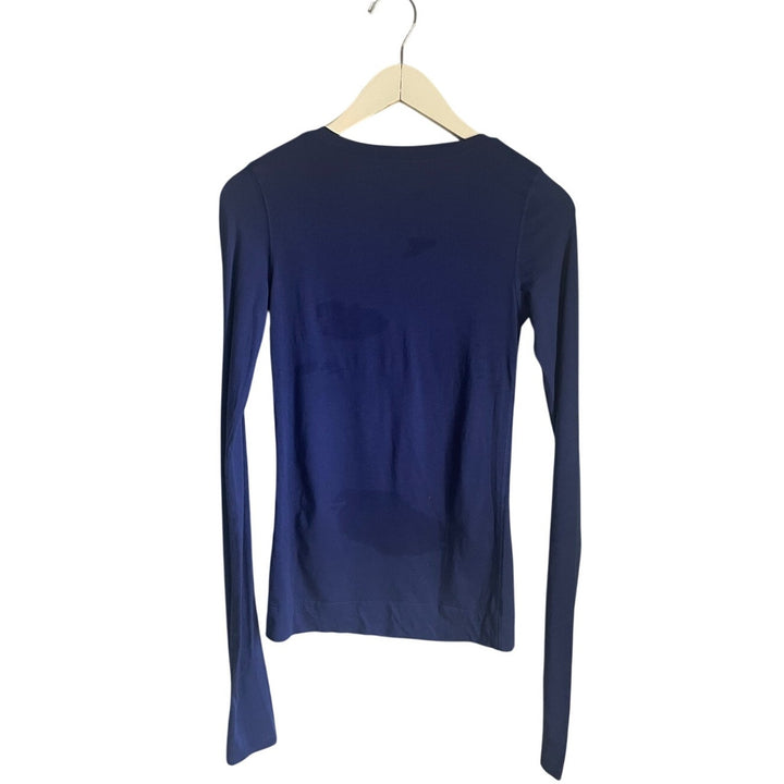 Theory navy blue long sleeve t shirt size Small Basic Classic Minimalist Staple