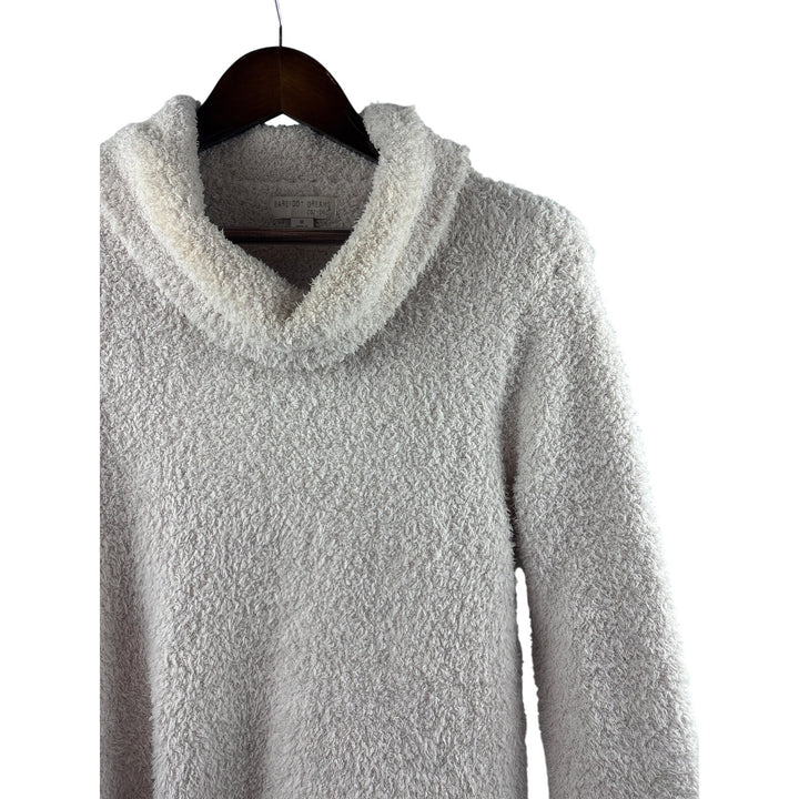 Women’s Barefoot Dreams Medium Cream Turtleneck Pull Over Plush Sweater