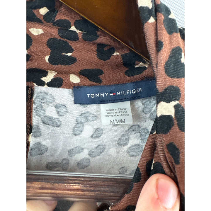 Women’s Tommy Hilfiger Medium Dark Brown Leopard Print Sleeveless Mockturtleneck