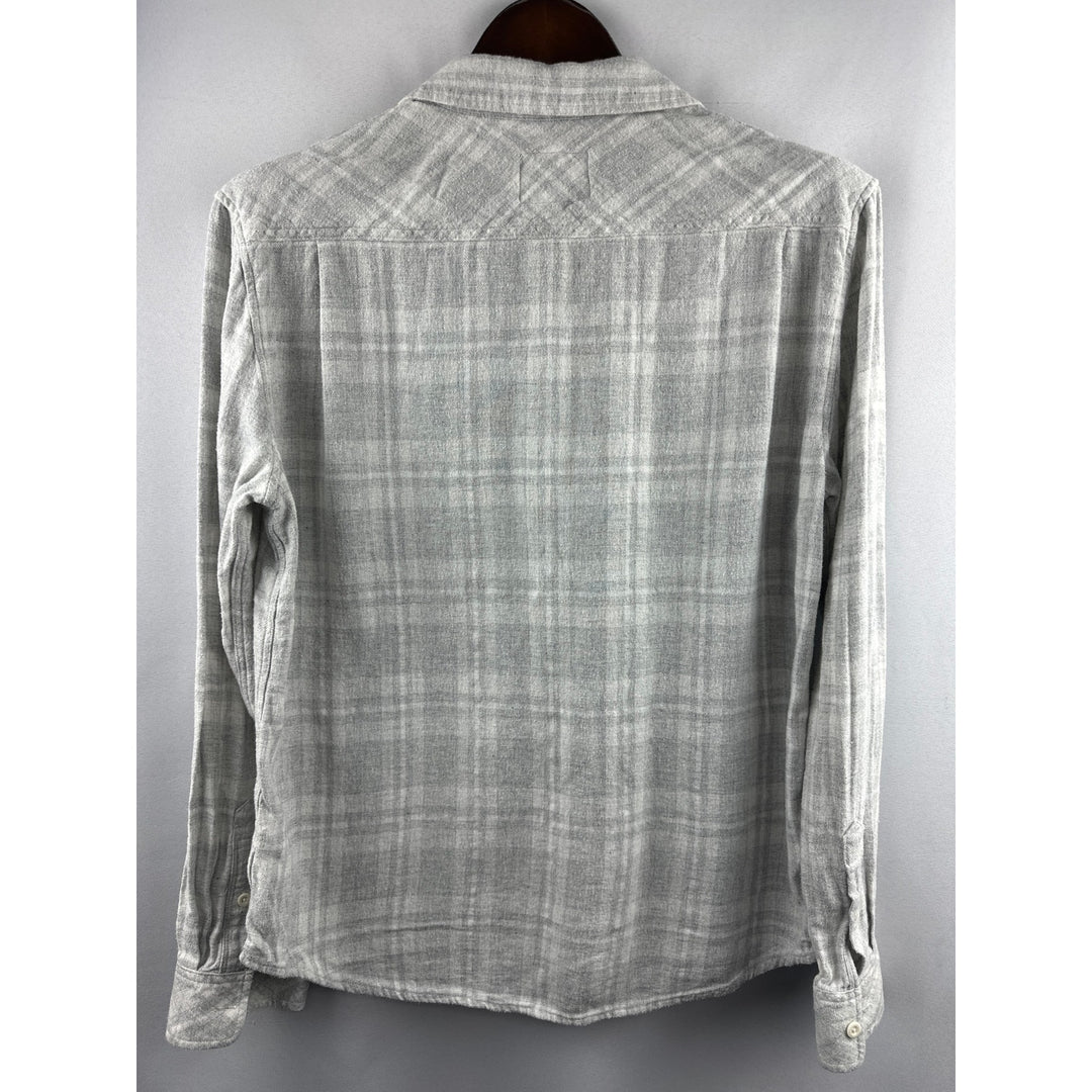 Men’s Rails Light Gray Plaid Button Down Size Medium