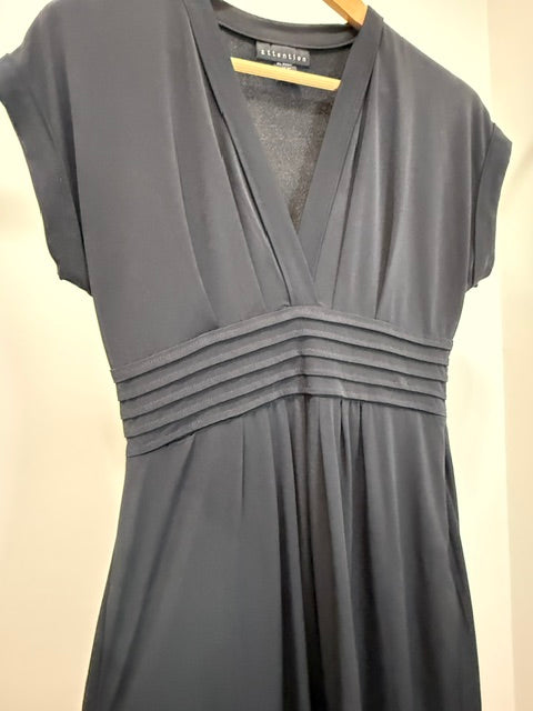 Attention Black V Neck A-Line Dress SzM