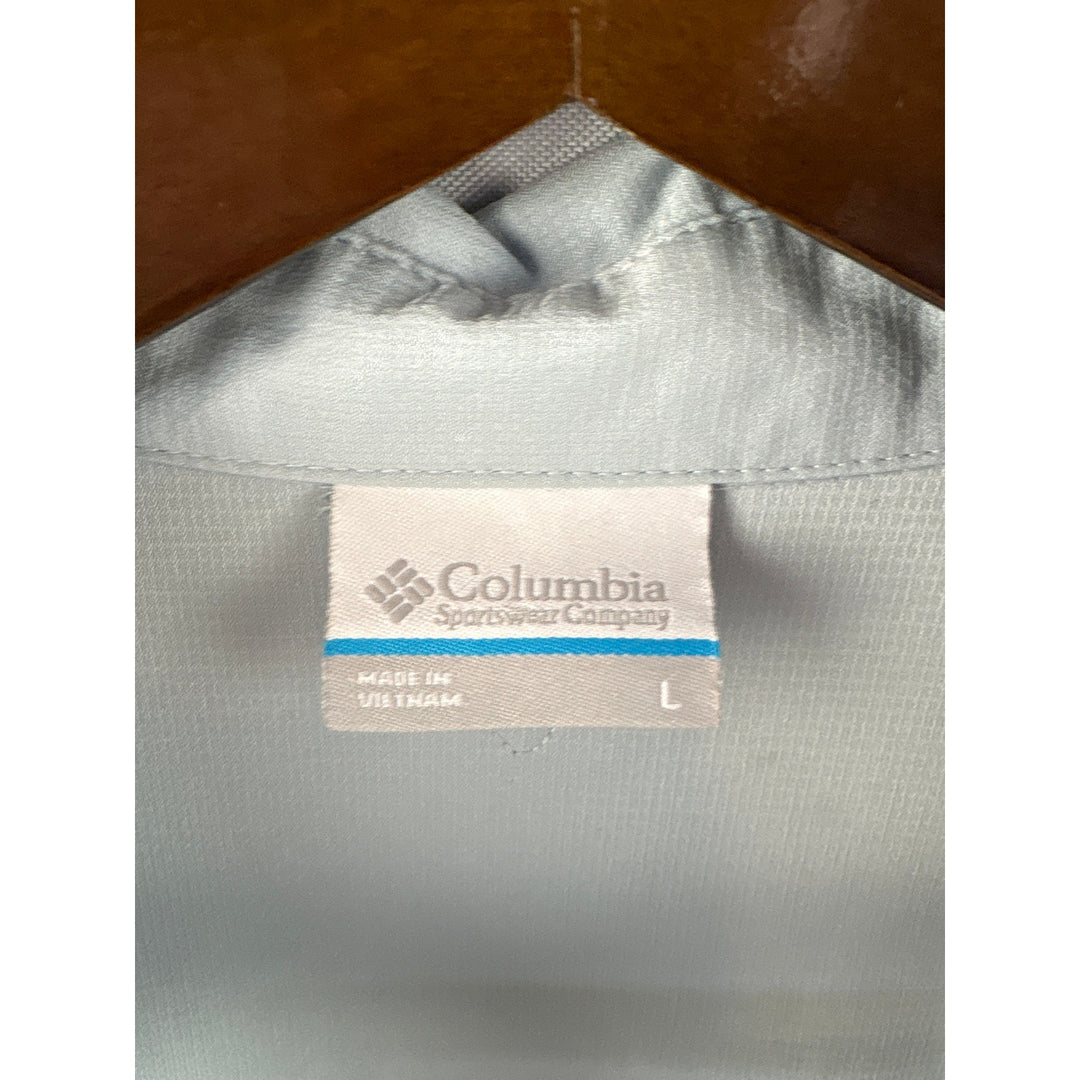 Women’s Columbia Large Light Blue Gray Button Up Shirt