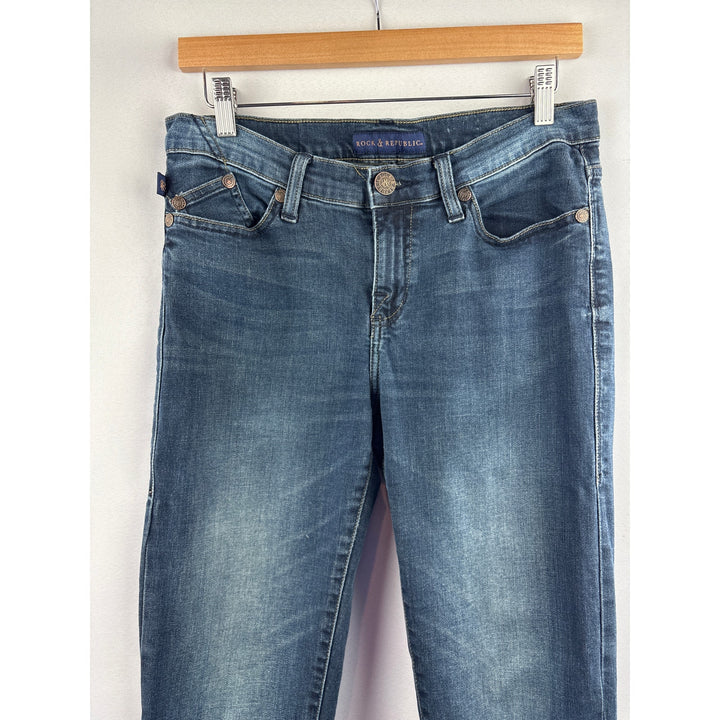 Women’s Rock & Republic Size 10 Dark Washed Blue Skinny Jeans