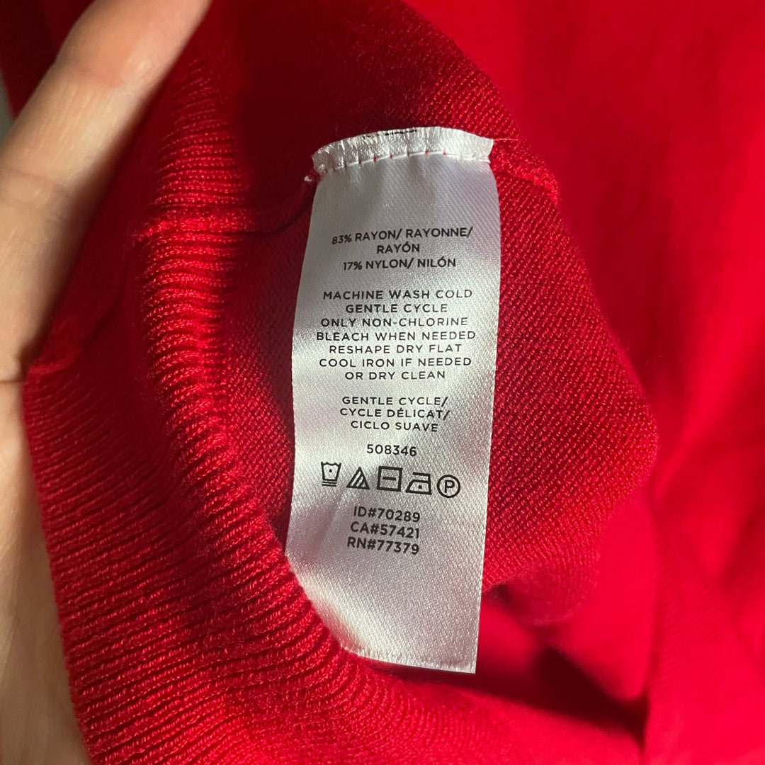 Ann Taylor Factory Cherry Red Holiday Turtleneck Basic Minimalist NWT Size XS