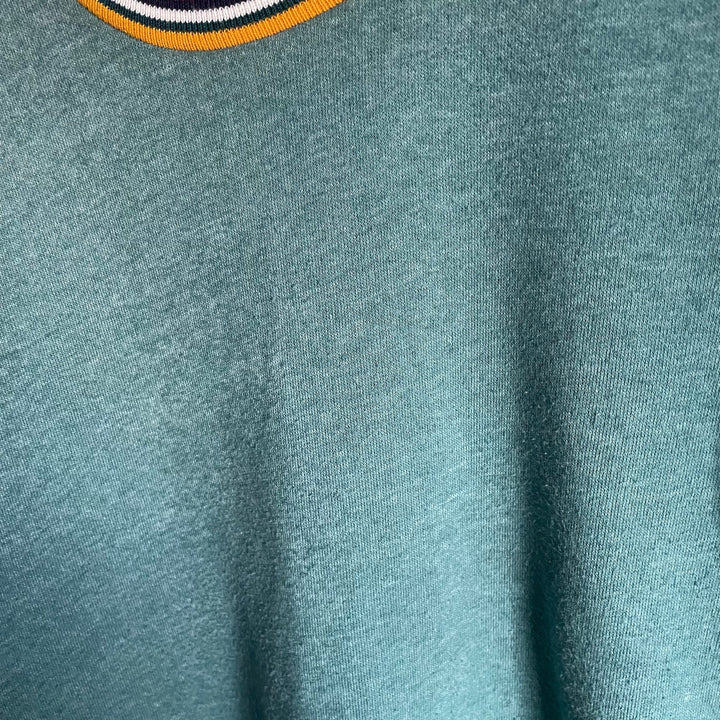 Sol Angeles Teal Sweater Dress Cozy Terry Crewneck Preppy Classic Size Small