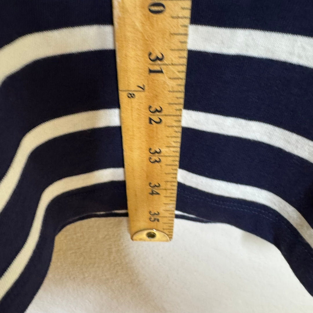 Boden Navy Blue Striped 3/4 Sleeve Shift Dress w/ Pockets, Size 8